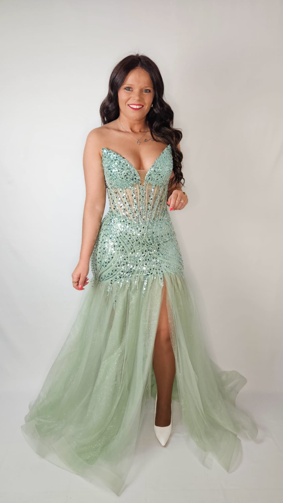 Vestido Esmeralda Pedraria