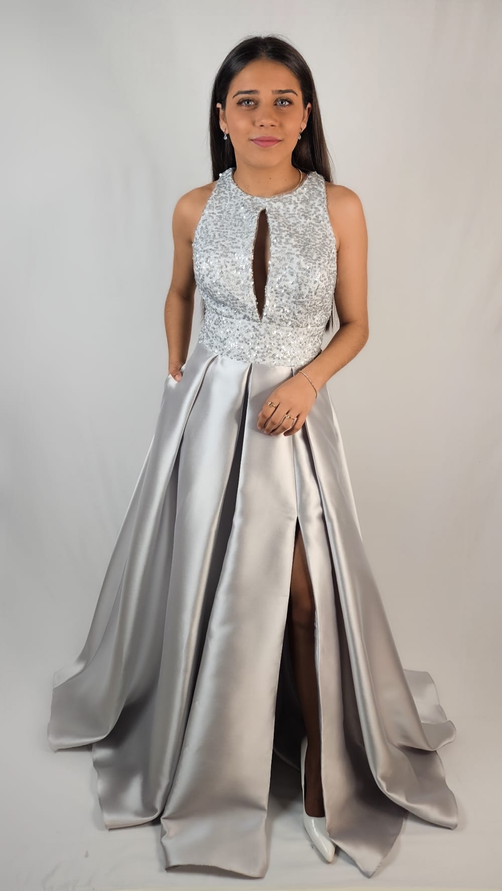 Vestido Prata Pedraria