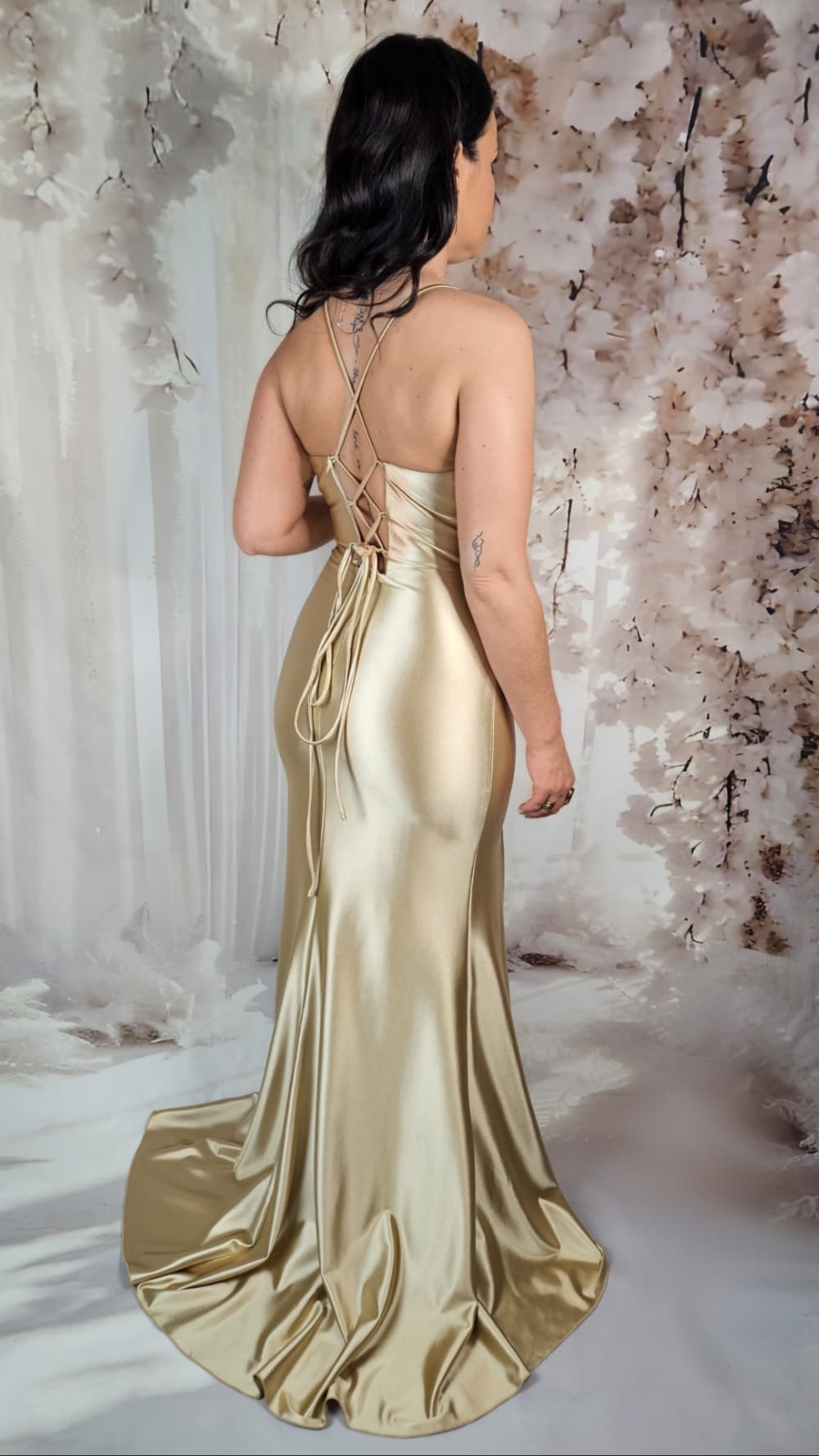 Vestido Ouro Líquido 6618