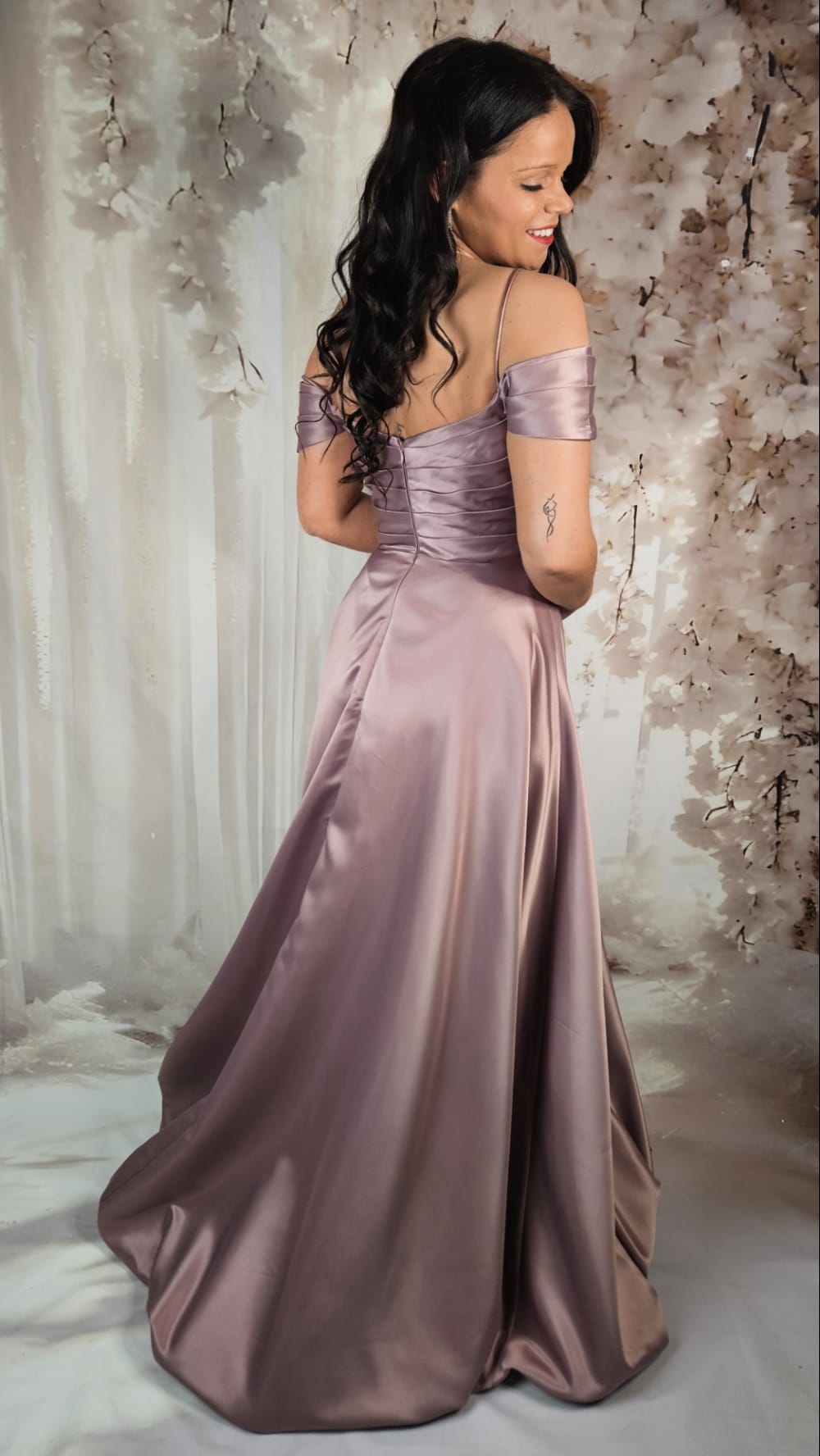 Vestido Quartzo Rosa Elegante 9744