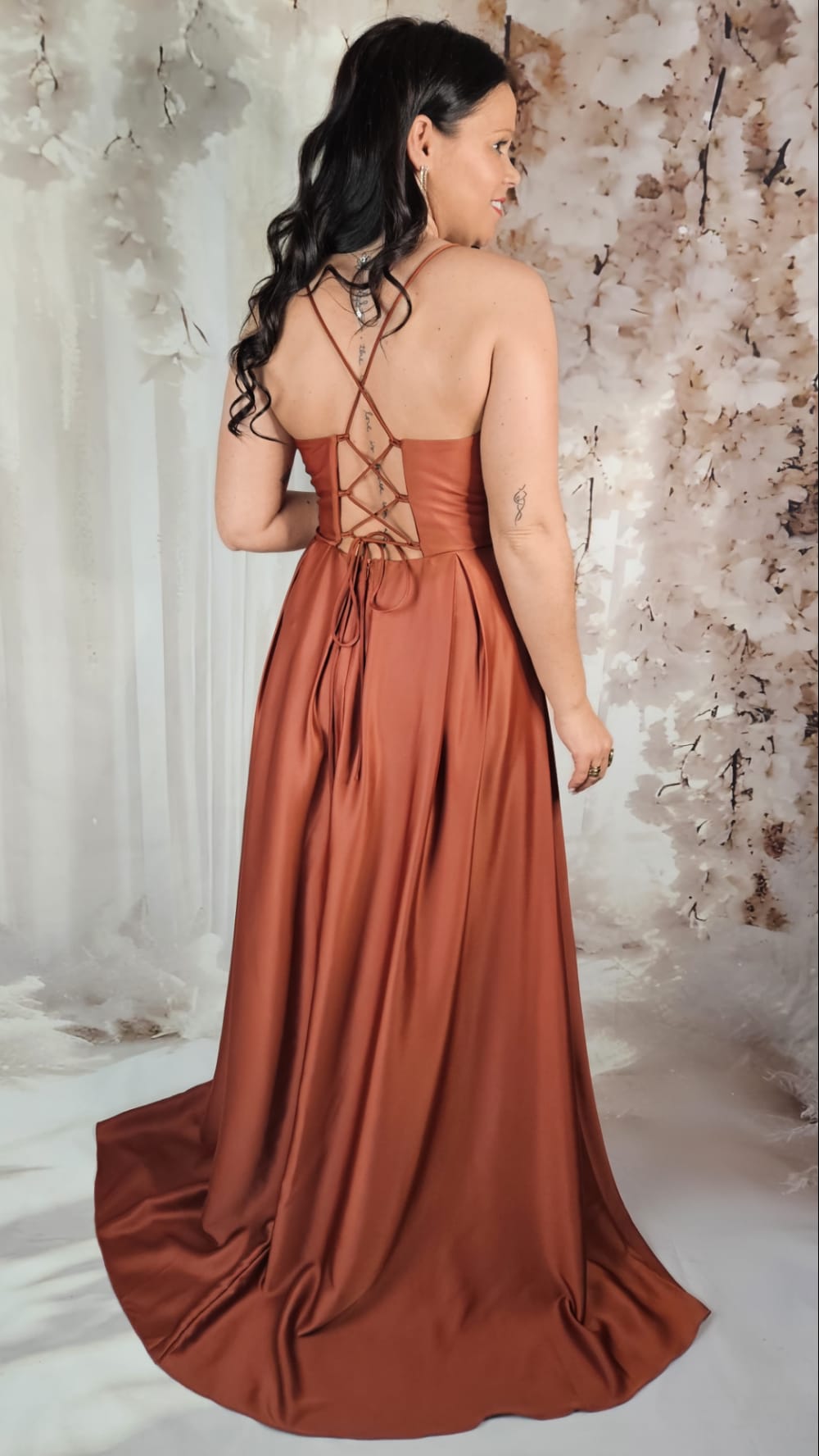 Vestido Terracota Sofisticado