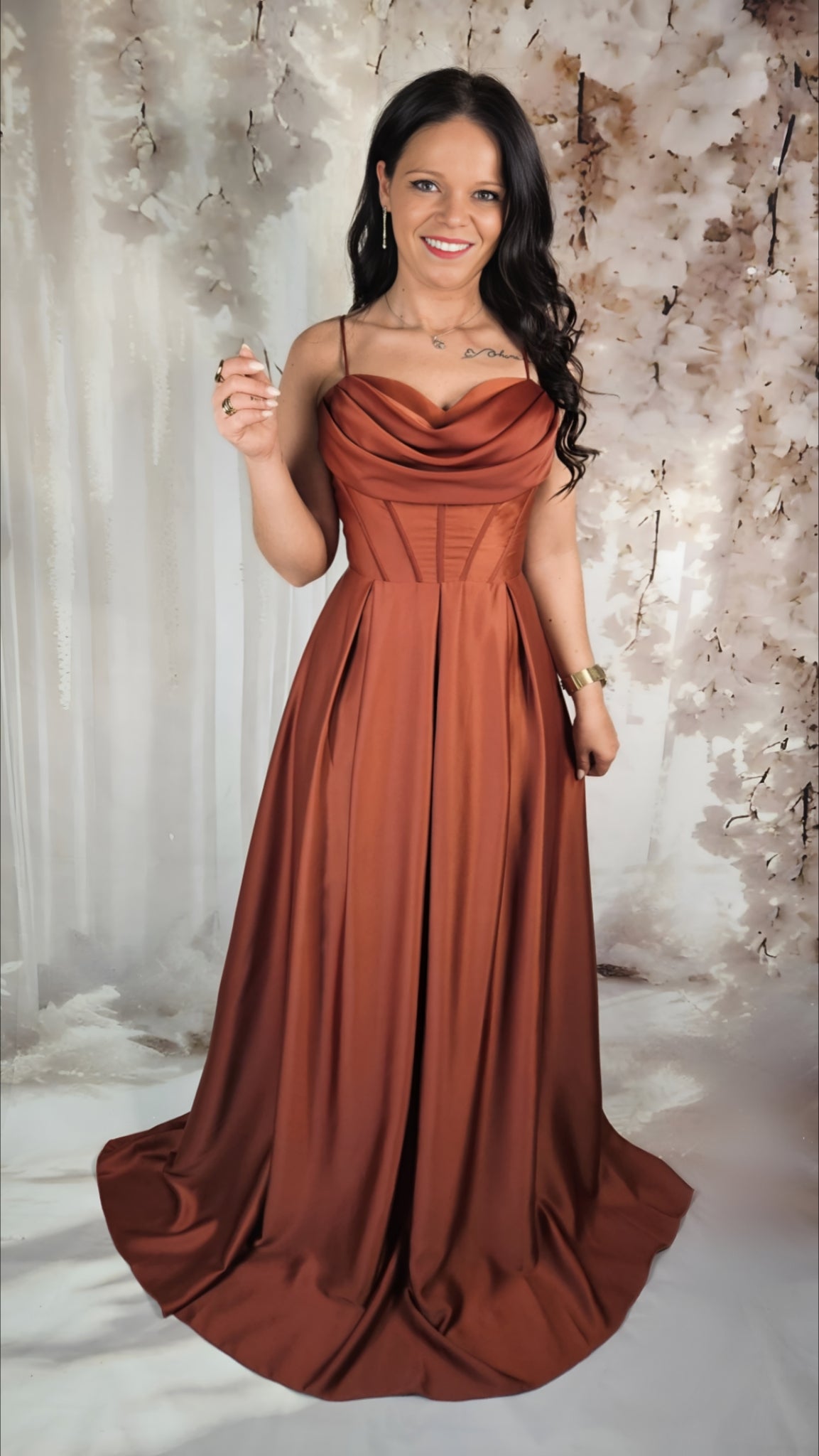 Vestido Terracota Sofisticado